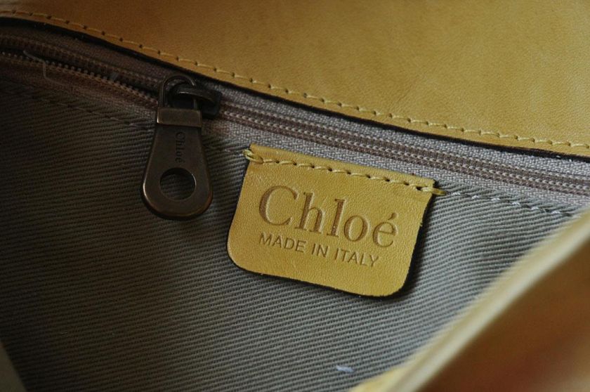 CHLOE Lemon Croc Embossed Leather+Chain Bag Handbag NEW  
