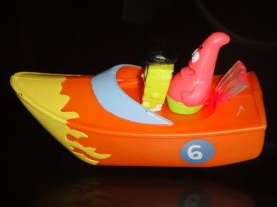 McDonalds Viacom 2010 Spongebob Patrick Pull Back Boat w/ Build in 