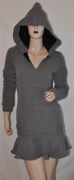 VOOM by Joy Han Adrian Hooded Dress in Grey size L  