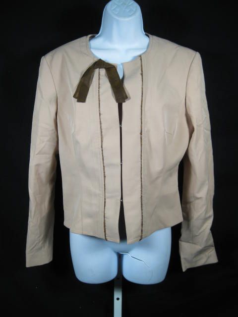 CREDIBILITY BY SHERI DROBNICK Beige Jacket Blazer Sz 4  