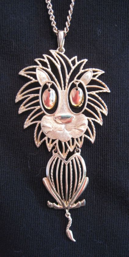 Vintage LION NECKLACE~Jointed~Signed ALAN~Articulated  