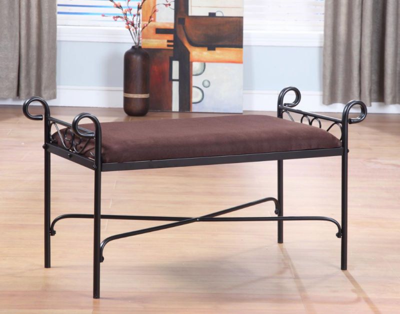 Chocolate Micro Fiber Cushion seat Decorative Bench ~New~  