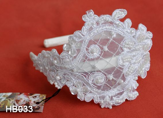 Vintage lace Head band hair band wedding white HB033  