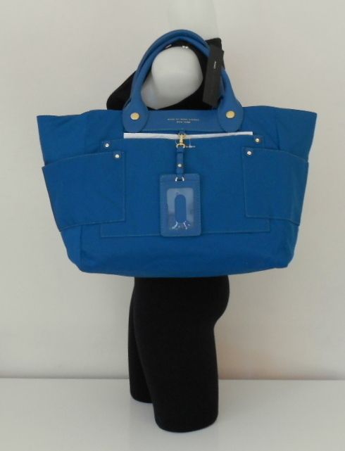   HANDBAG REEF BLUE PREPPY NYLON LEATHER HAYLEY LG TOTE NEW LINE NWT