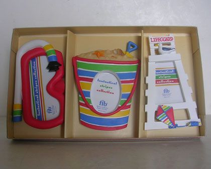   are bidding on this NEW 3PC BEACH THEME Picture Frame Set FIB BURTON