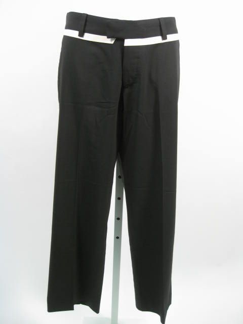 HELMUT LANG Blk White Wool Jacket Cropped Pants Suit 0  