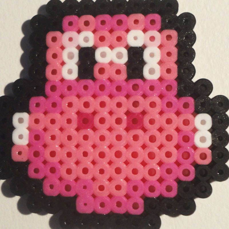 PINK YOSHI BEAD SPRITE NINTENDO MARIO GAME PERLER ART  