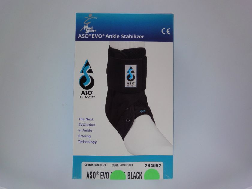 MED SPEC ASO EVO ANKLE STABILIZER ORTHOSIS BRACES BLACK ALL SIZES 