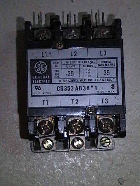 GE Contactor 25 FLA CR353AB3A*1 24 Volt  