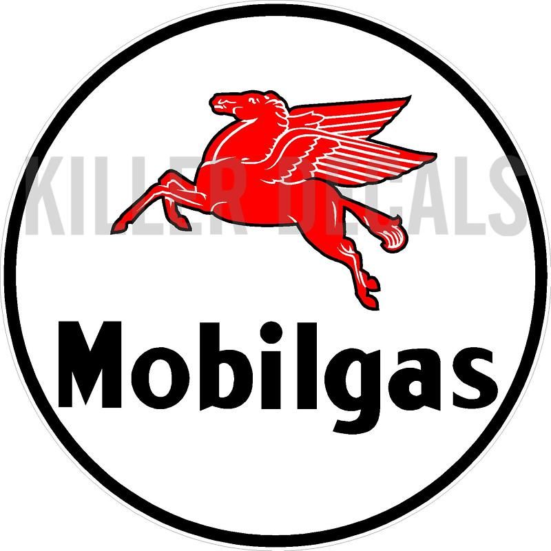 12 MOBIL PEGASUS GASOLINE GAS PUMP OIL TANK DECAL  