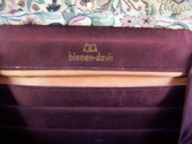 VTG BIENEN DAVIS tapestry HANDBAG evening PURSE clutch  