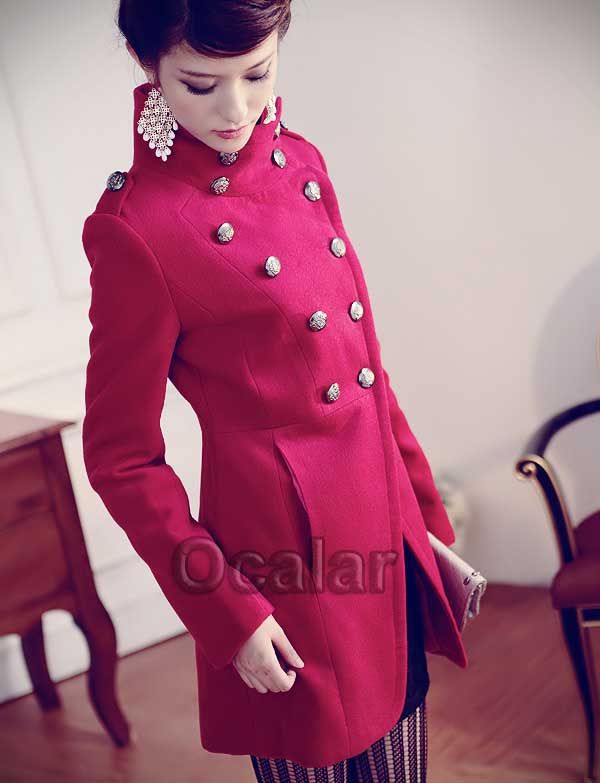 Hot Woolen Blend Long Trench Surcoat Coat Outerwear Warmer Overcoats 