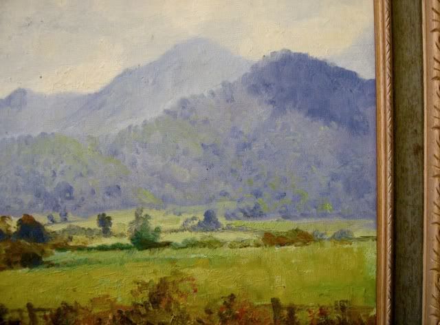 JOHN ALLCOT GOLD CREEK OIL ON BOARD PAINTING SIGN LOWER LEFT ca 