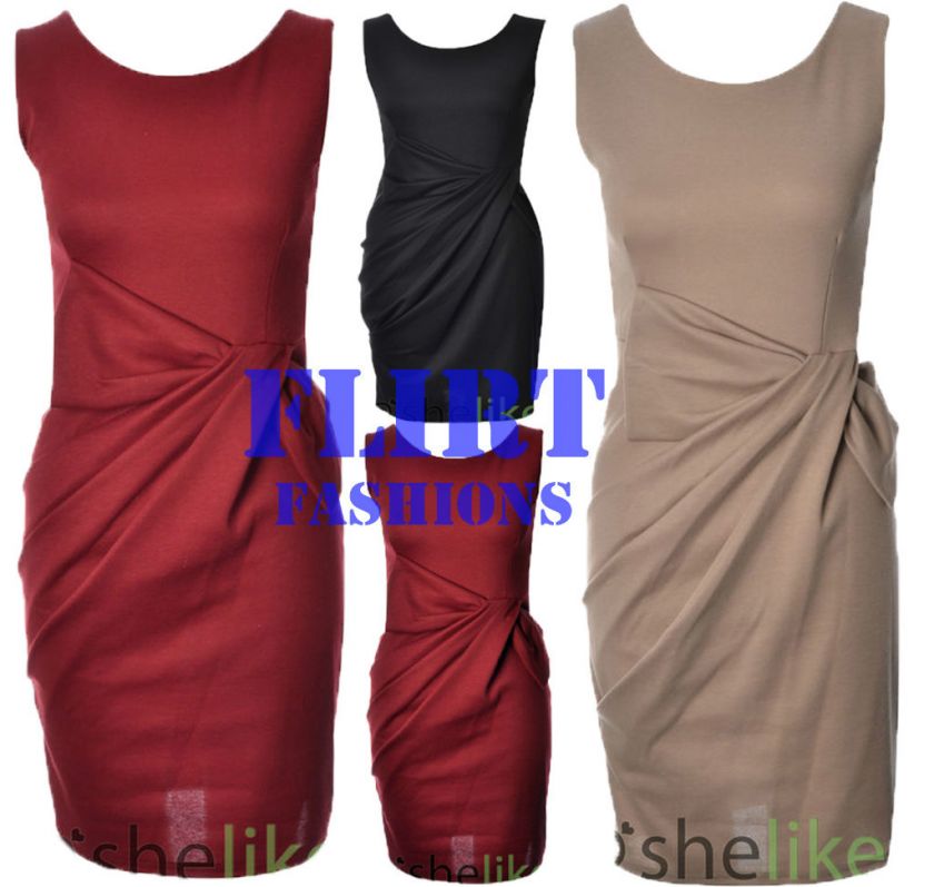   Pleated Dress Ladies Sleeveless Bodycon Party Mini Dresses Top  
