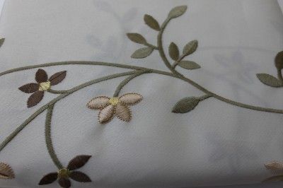   floral embroidered fabric shower curtain tan cream 70 x 72 brand