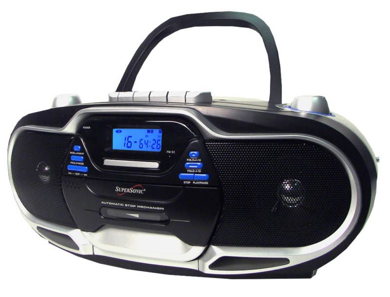 NEW Portable /CD/AM/FM/AUX Player Cassette Boombox  