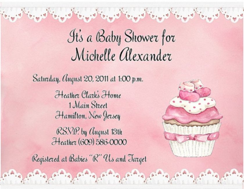   Cupcake Boy or Girl Personalized Baby Shower Invitations w/Envelopes