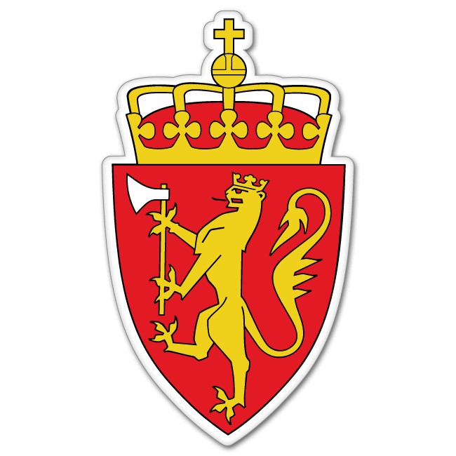 Norway Norwegian Coat of Arms bumper sticker 6 x 3  