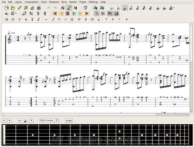 TheGuitar Notation software is an advanced multi track tablature 