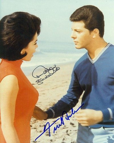 Autographed FRANKIE AVALON & ANNETTE FUNICELLO  