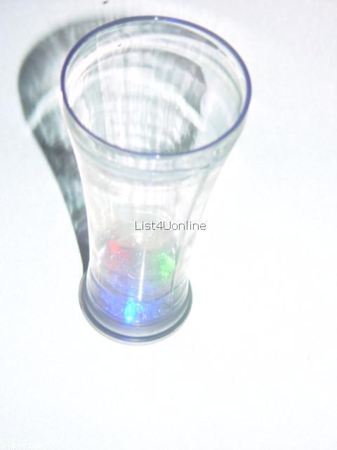 LIGHT UP LED FLASHING PILSNER GLASS BARWARE GLASSES  