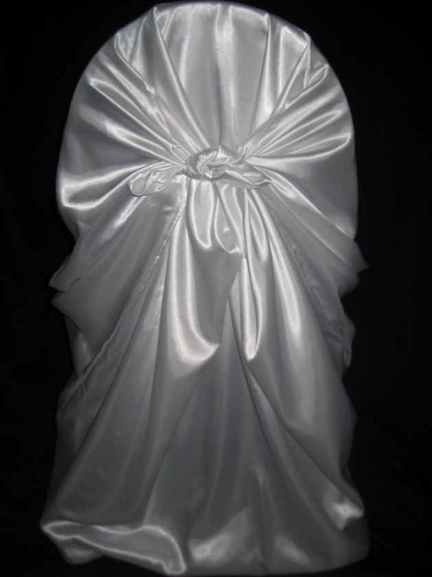 SATIN SELF TIE WEDDING BANQUET FOLDING CHAIR COVER  