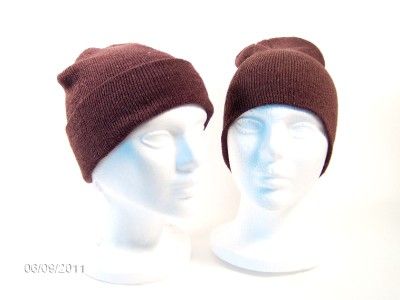   Beanie Skull Cap Men Womens Blank Long Knit Ski Hat Black Brown Blue