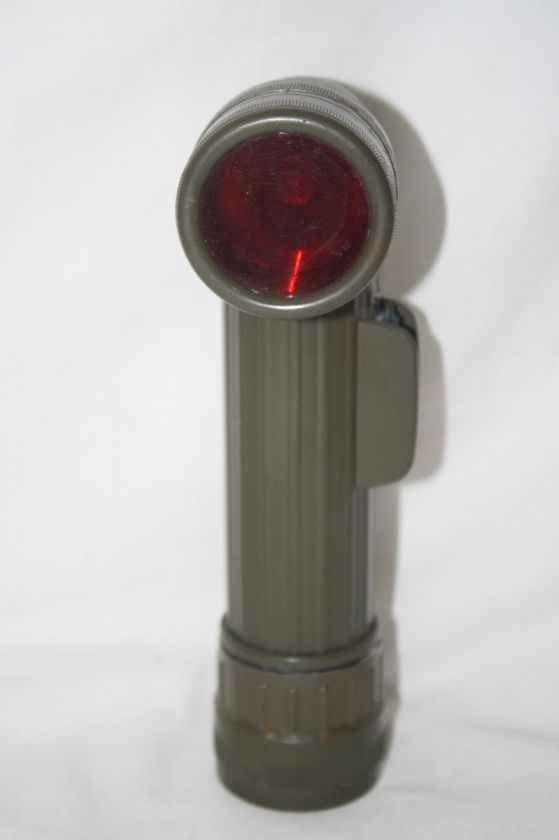 US Army Military Flashlight Fulton with Red & Blue Film Discs  