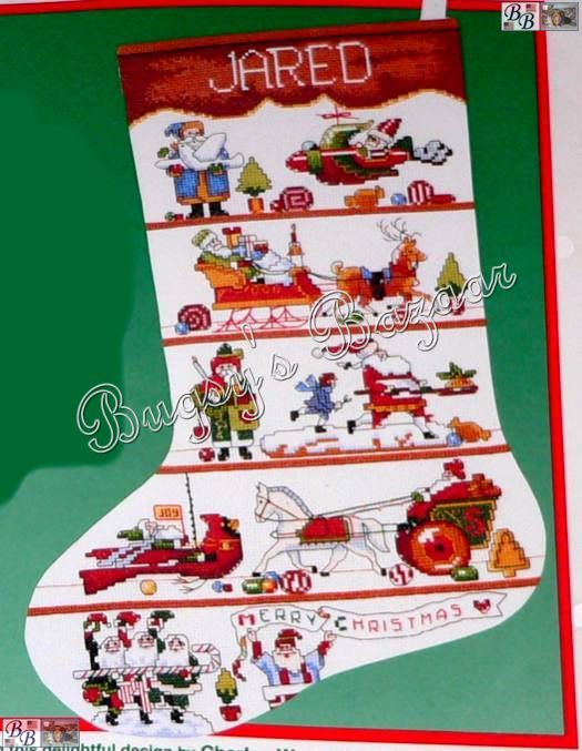   Wysocki SANTA COLLECTION Counted Cross Stitch Christmas Stocking Kit