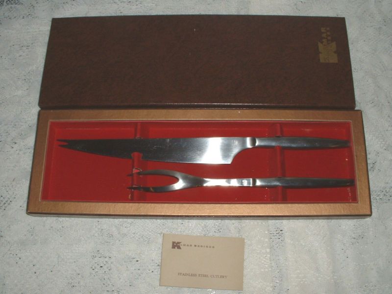 KALMAR DESIGNS JAPAN CUTLERY CARVING SET IN CASE  