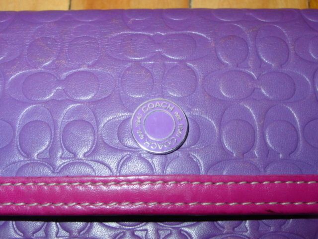   & PINK SIGNATURE C LOGO CHECKBOOK CLUTCH CARD WALLET PURSE BAG $1