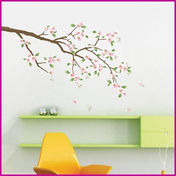 CHERRY FLOWER WALL DECALS VINYL ART MURAL STICKERS #251  