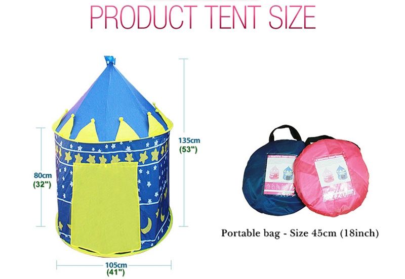 New Pink Kids Castle Palace Tent Princess Play House Childrens Cubby 