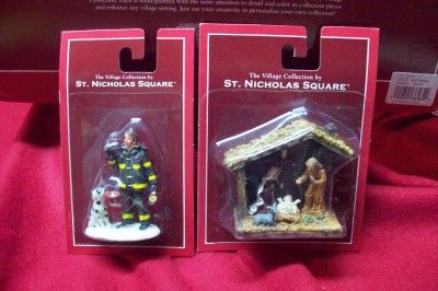   Fire Station +Fireman & Manger NIB CHRISTMAS VILLAGE ACCESS  