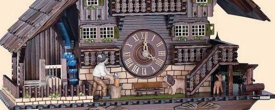 day musical   Cuckoo Clock with Bell Tower   22 3/4  