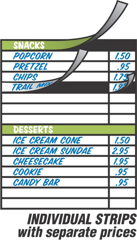 Car Care Menu Board w/ Graphic panels or strips 3x5  