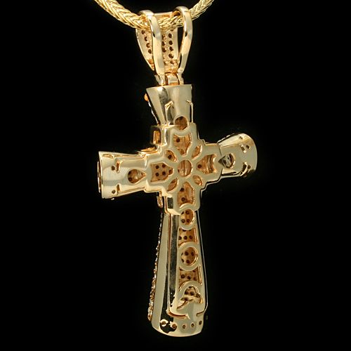 Gold Plated Cubic Zirconia Hip Hop Religious Pendant  