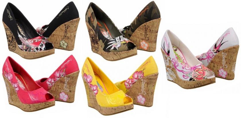 LA CUÑA PARA MUJER DE PEEP TOE ED HARDY CORALIE CALZA TODOS LOS 