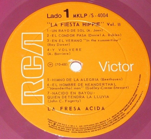 LA FRESA ACIDA   FIESTA HIPPIE VOL.2   PINK MEXICAN LP rock psych ccr 