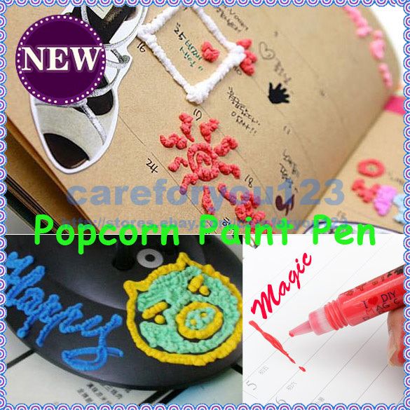 Popcorn Paint Pen Puffy Embellish Decorate Bubble Graffiti Magic DIY 