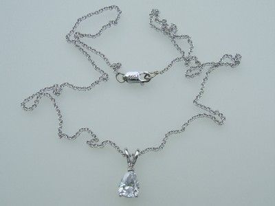 03 Ct. DROP SHAPE DIAMOND NECKLACE 14K. WHITE GOLD  