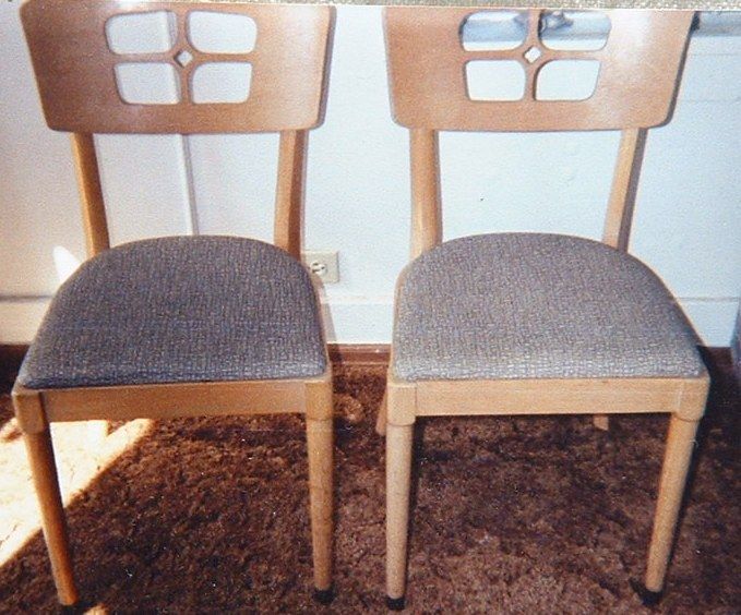 Vintage 1955 Dining Room Set of Drop leaf table, 4 chairs, and 1 