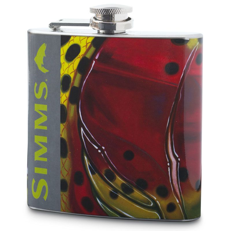 Simms Fly Fishing Flask Rainbow Trout Adams 6oz  