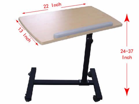   Adjustable Over Bed Laptop Table TV Food Tray Hospital Workstation