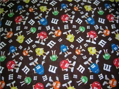 New M&M Fabric Remnant 31 x 44 Candy Chocolate Food  