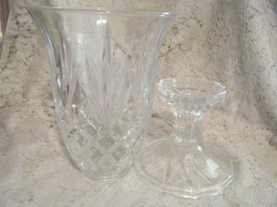 Vintage Crystal Glass~Pineapple~Hurricane Lantern/Candle Holder~2 