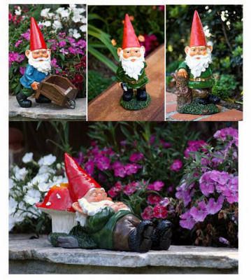   Lawn Ornaments Cast Resin Hand Painted Gnomes 093335601493  