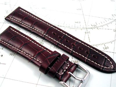 HADLEY ROMA 20mm BROWN ALLIGATOR GRAIN CHRONO WATCHBAND  