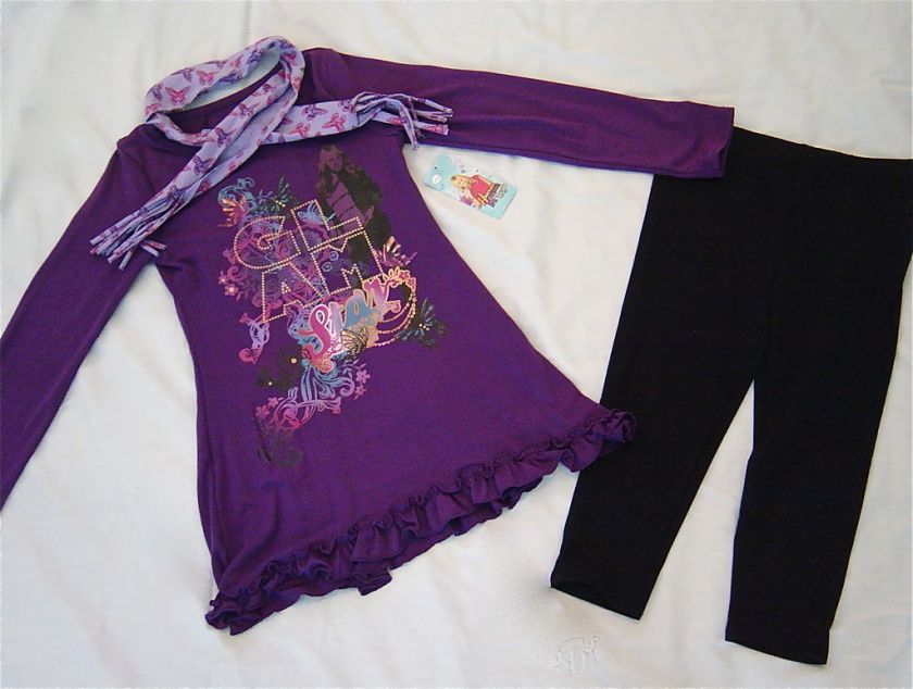 Girls Hannah Montana Tunic Set/ Legging Set Size 7/8  