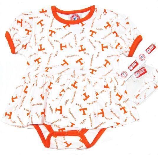 tennessee volunteers infant dress w headband start your little fan